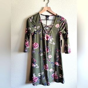 Justify Olive Floral Dress